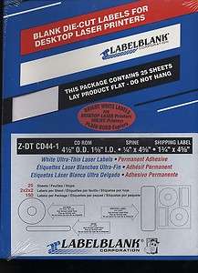 150 LABEL BLANK White Ultra Thin Laser Labels CD ROM ,SPINE,SHIPPING 