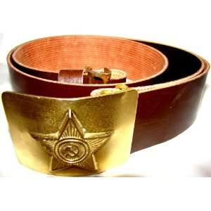Soviet Russian CCCP USSR Army Military Belt Star Brass Buckle  
