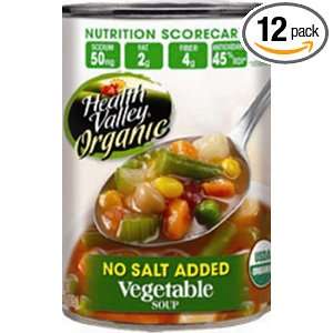 Health Valley Vegetable Soup No Salt Added, 15 Ounce Cans (Pack of 12 