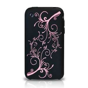   3GS BLACK DIPSY EMBOSSED SILICON CASE PROTECTOR COVER Cell Phones