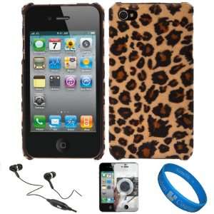 Leopard Fur Covered Snap on Faceplate Shield Protector Case for Apple 