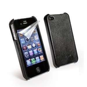 slim line (antenna assist) Faux leather case cover for Apple iPhone 4 