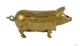 NICE ANTIQUE PIG MATCH SAFE/VESTA CASE MID/LATE 1800s  