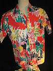 Red Pink Green Black Button Front Shirt by Hula Moon Size Large