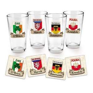  Czech Republic Set of 4 Pint Glasses: Kitchen & Dining