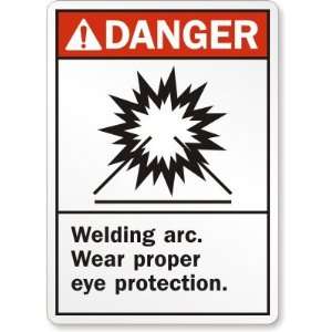 Danger (ANSI) Welding Arc Wear Proper Eye Protection (with blue arc 