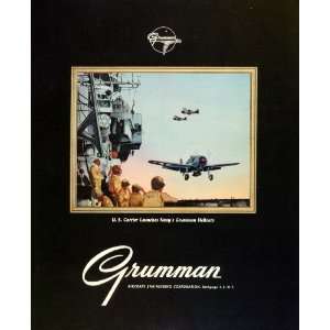 1945 Ad Grumman Military Aircraft Engineering Navy Air 