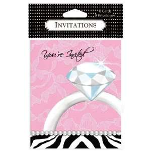  Bachelorette Party Diamond Invitations   pack of 8: Health 