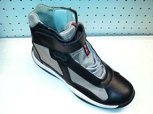 NEW PRADA AMERICAS CUPS PATENT LEATHER SNEAKERS  