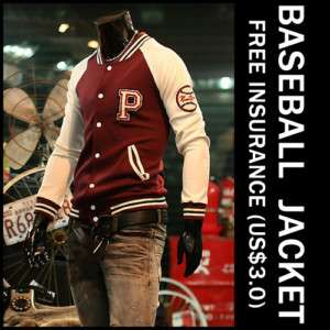 Varsity College Baseball Lettermam Jacket Red SZ L/XL  