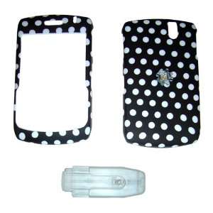  Blackberry 8300 Curve Black With White Dots Crystal Case 