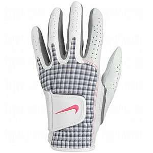  NIKE Ladies Tech Xtreme Golf Gloves White/Aster Pink Check 