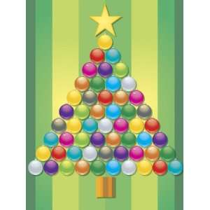  Colorful Ornaments Arranged Like Christmas Tree 