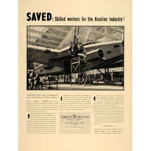  1940 Ad Liberty Mutual Insurance Airplane Aviation 