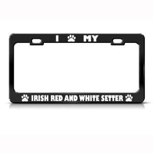  Irish Red And White Setter Dog Dogs Metal license plate 