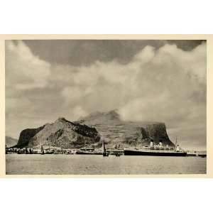  1937 Ship Harbor Port Palermo Sicily Italy Photogravure 