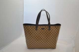 GUCCI NWT Crystal Coated Canvas GG Logo Monogram Large Shopper Tote 