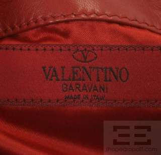 Valentino Garavani Red Leather Rosette Flap Shoulder Bag  