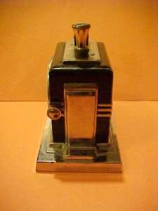 Art Deco Ronson   AMW   Touch Tip Table Lighter   Clock/Watch Combo 