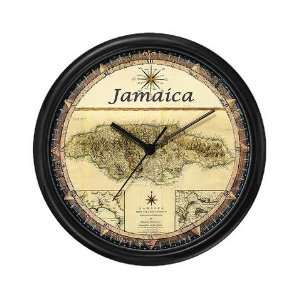 Antique Map of Jamaica Art Wall Clock by  