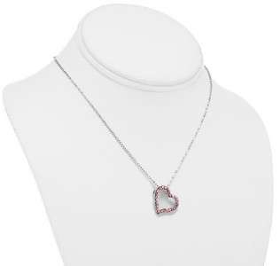 STERLING SILVER PINK HEART PENDANT & NECKLACE  