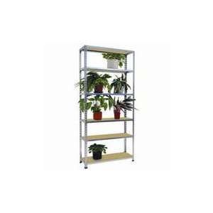 METAL POINT 2 Galvanized Steel Shelving Unit with particle board 