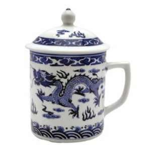   Blue Dragon Brew in a Mug Tea Cup with Lid 