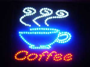LED Neon Light Animated Coffee CUP Business Sign LB64  