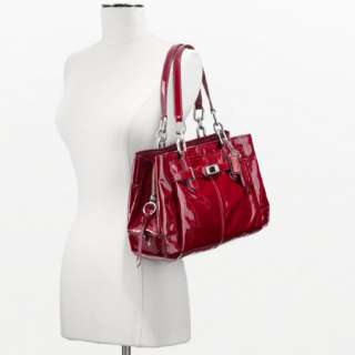 COACH $378 Chelsea Patent Leather JAYDEN CARRYALL Bag 17855 WINE/RED 