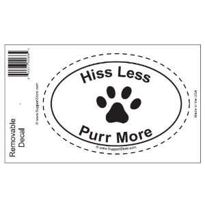  Hiss Less Purr More Bumper Sticker Decal   Oval 