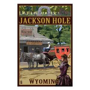 Jackson Hole, Wyoming Stagecoach Premium Poster Print, 24x32