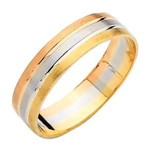Tri color 5.5mm Wedding Band Ring for Men & Women   Size 9 The World 