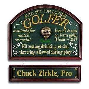  Avid Golfer Wooden Signs