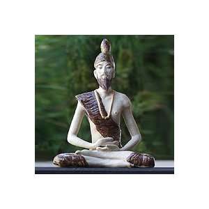  NOVICA Celadon ceramic statuette, Yoga Master
