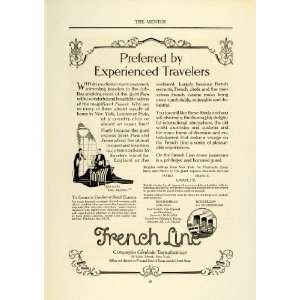 1923 Ad French Line Transatlantic Luxury Travel Tourism Paris France 