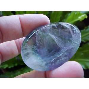  A0613 Gemqz Rainbow Fluorite Oval Worry Stone Healing 
