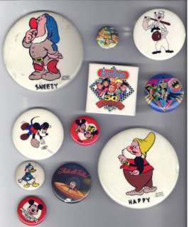11 DISNEY Batman Archie Porky pig etc vintage pins  