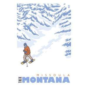  Stylized Snowshoer, Missoula, Montana Travel Premium 