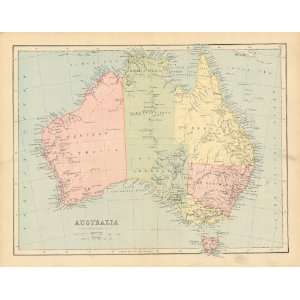  Bartholomew 1870 Antique Map of Australia