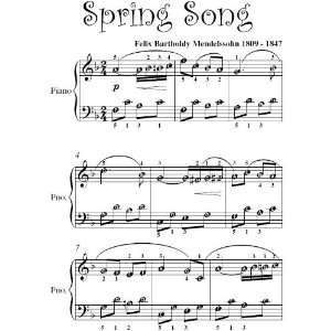  Spring Song Mendelssohn Easy Piano Sheet Music Felix 