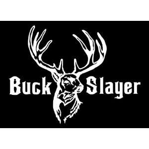  Buck Slayer Die Cut Decal Vinyl Sticker   6 White 