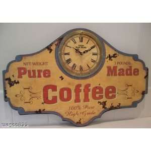  Coffee Clock ~ Unique Wall Clock ~ Antique Looking