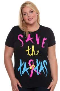    Torrid Plus Size Save the Ta Tas   Black and Neon Tee: Clothing