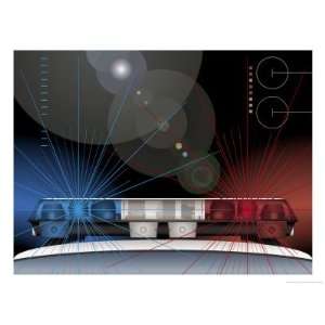  Light Bar on Police Car,Grouped Elements Premium Giclee 