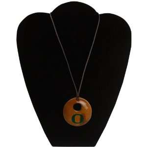  Dayna U Oregon Ducks Round Wooden Necklace Jewelry