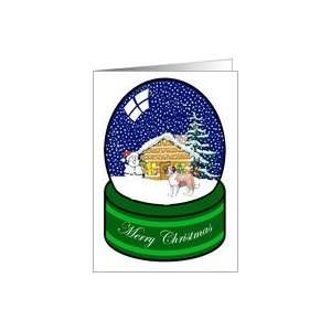  Snow Globe St Bernard Merry Christmas Card Card Health 