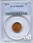 1874 Indian Cent PCGS MS 64 RB Mostly Red
