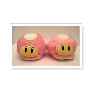  Super Mario Brothers : Mushroom Slippers (Pink): Toys 