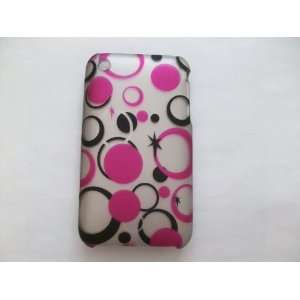 iPhone 3G/3GS Pink and Black Rings Hard Phone Case Protector Cover New