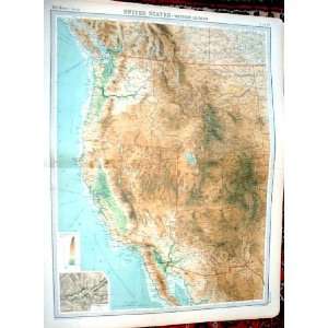    West United States 1920 Large 23X18 Antique Map